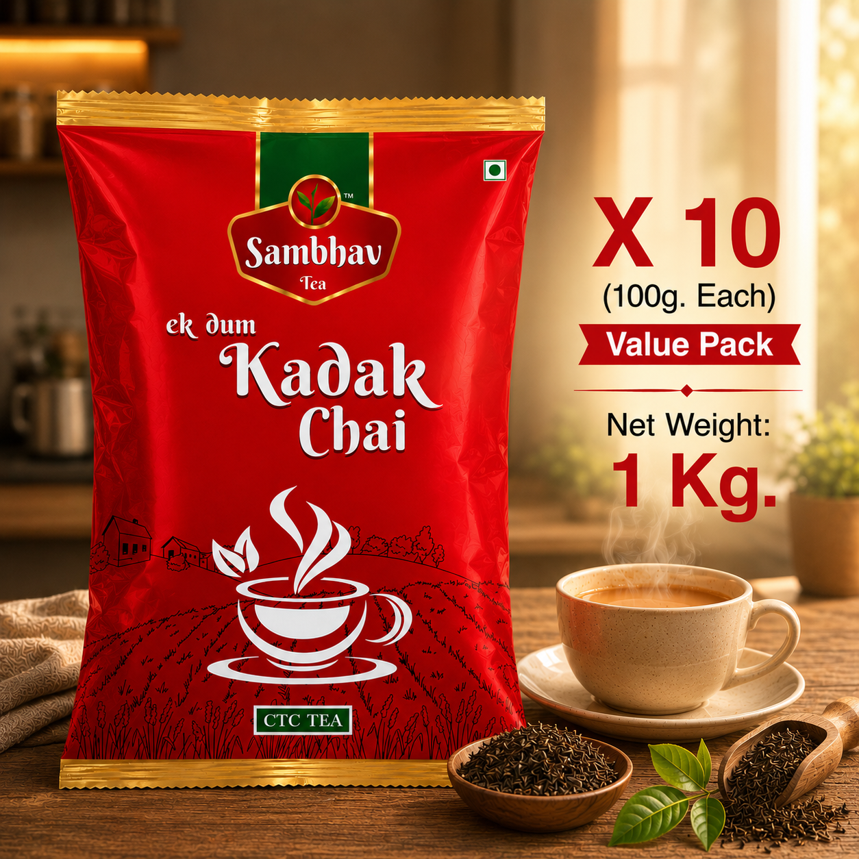 Sambhav Tea Ek Dum Kadak In Pouch (100 gm)