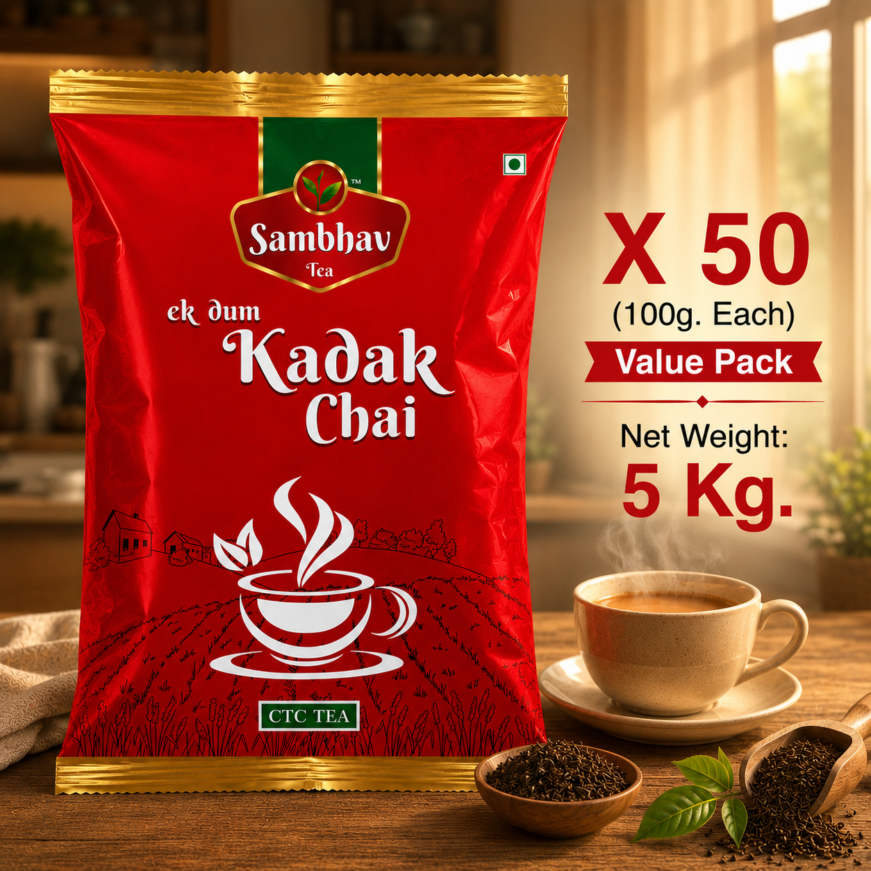 Sambhav Tea Ek Dum Kadak In Pouch (100 gm)