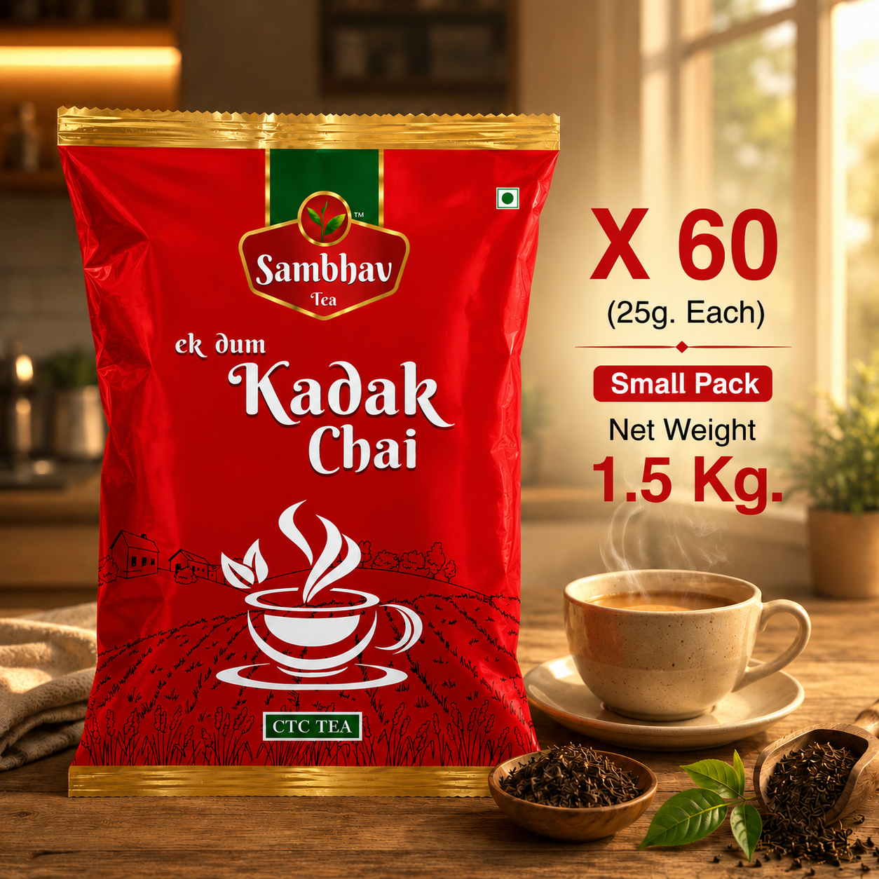 Sambhav Tea Ek Dum Kadak In Pouch (25 gm)(Rs. 10)