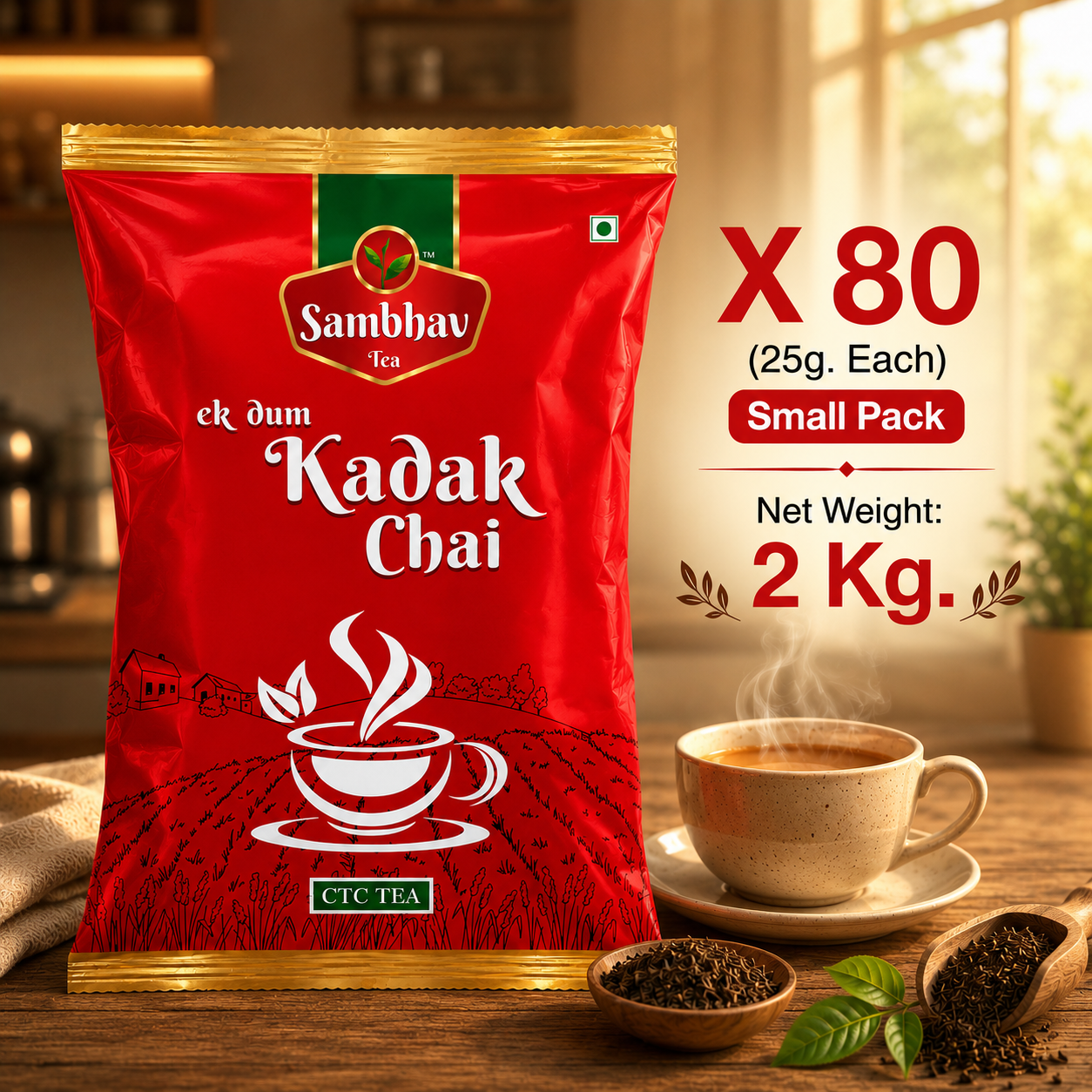 Sambhav Tea Ek Dum Kadak In Pouch (25 gm)(Rs. 10)