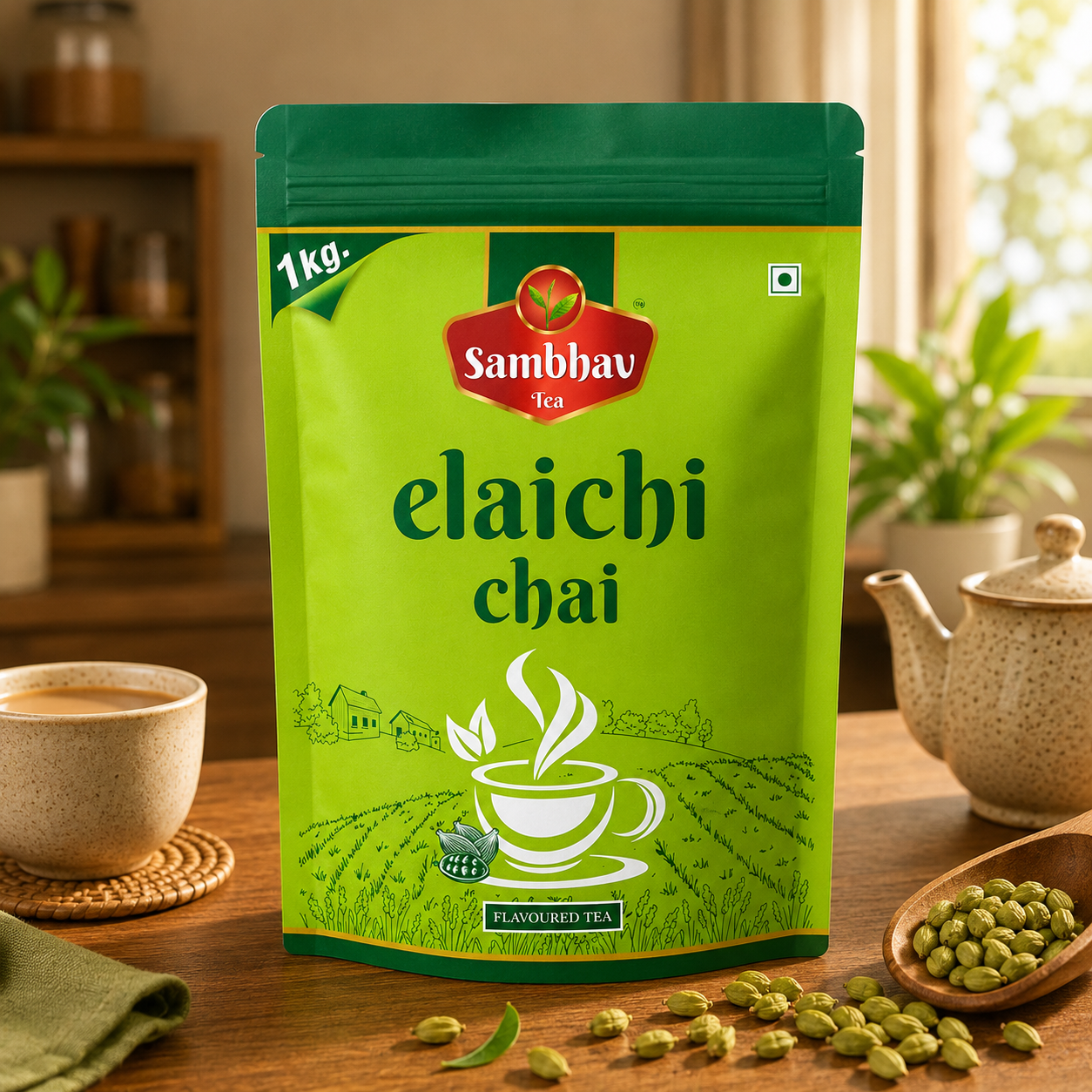 Sambhav Tea Elaichi In Standee Pouch (1 Kg)