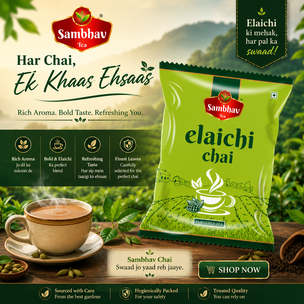 Sambhav Tea Elaichi In Pouch (100 gm)