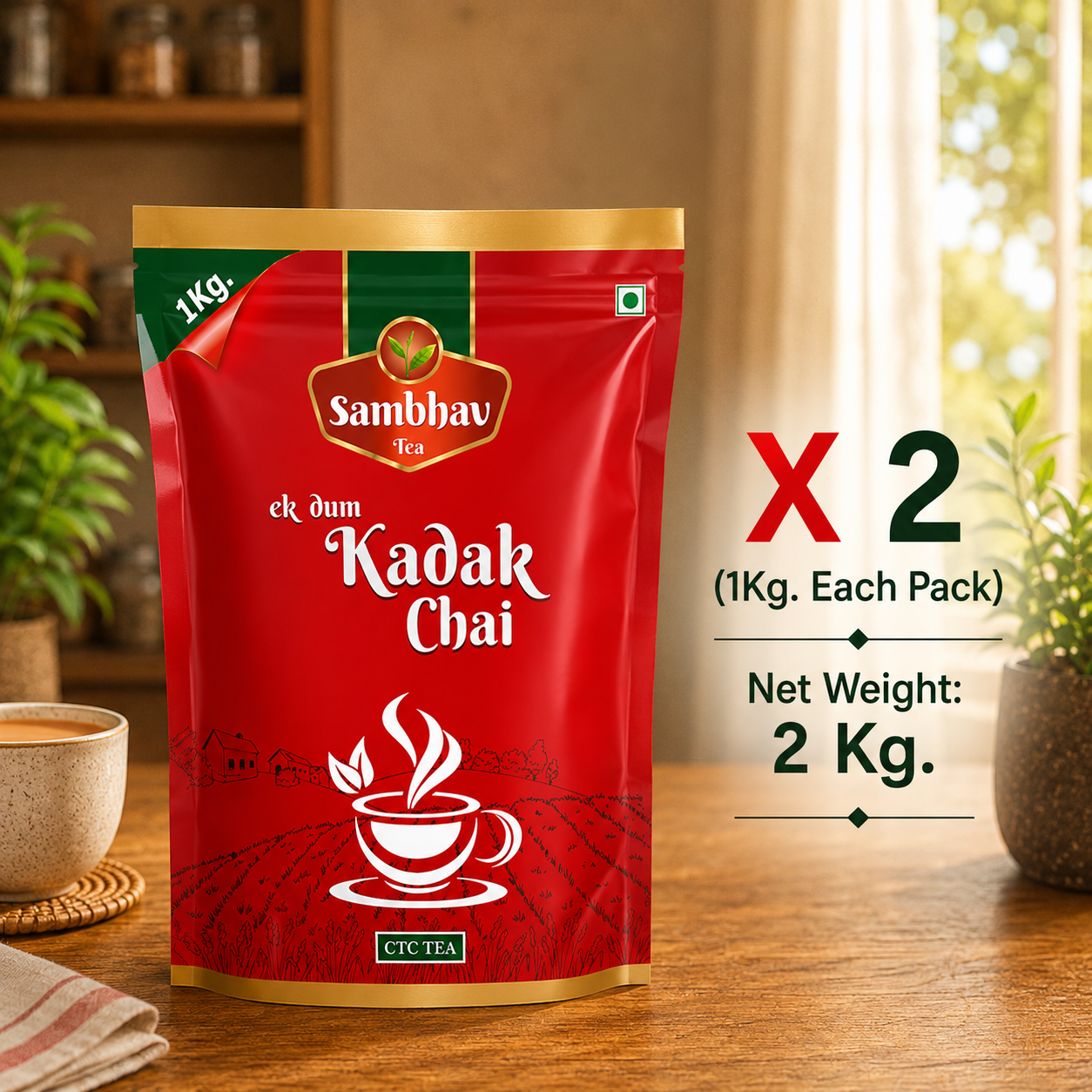 Sambhav Tea Ek Dum Kadak In Standee Pouch (1 Kg)