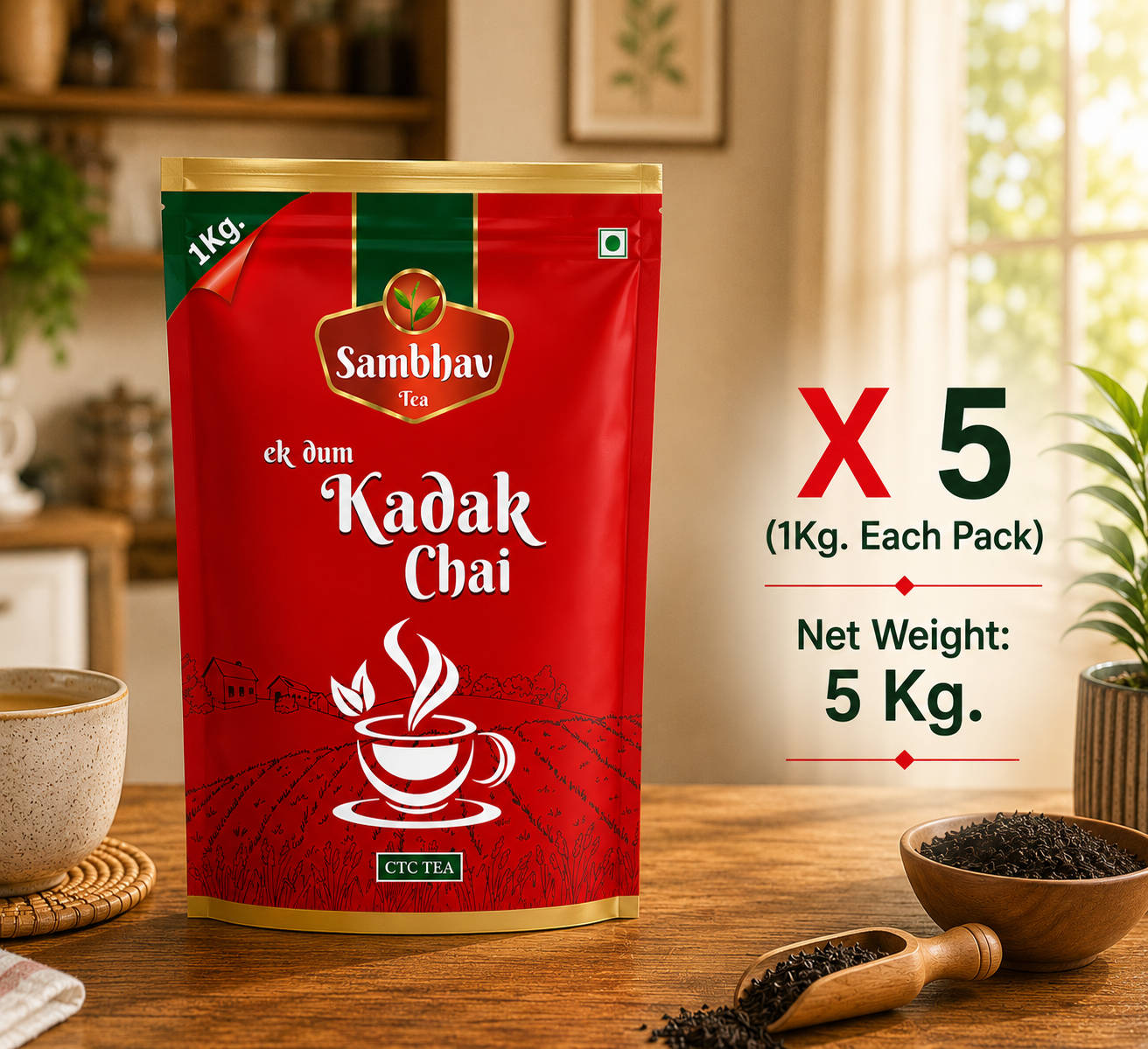 Sambhav Tea Ek Dum Kadak In Standee Pouch (1 Kg)