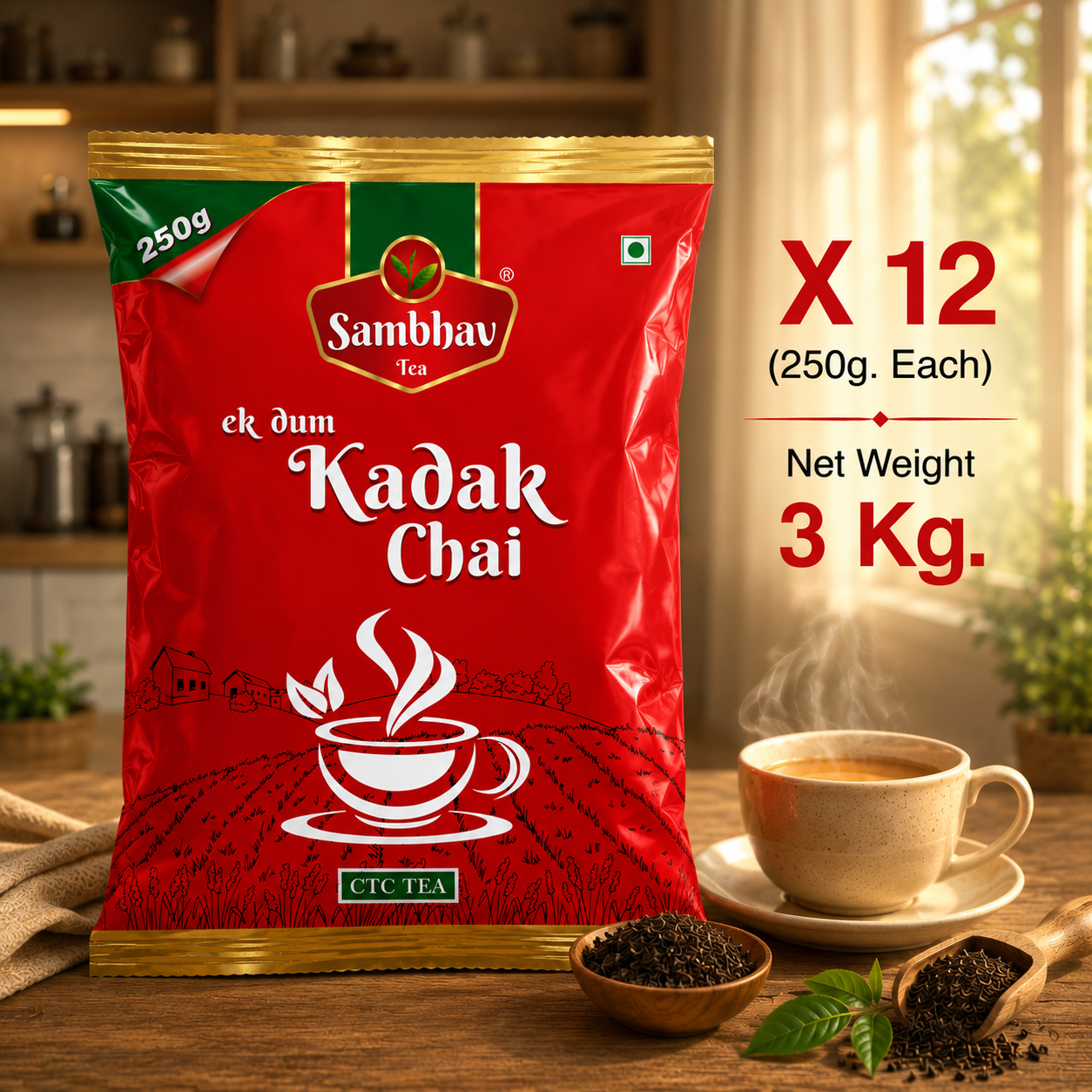 Sambhav Tea Ek Dum Kadak In Pouch (250 gm)