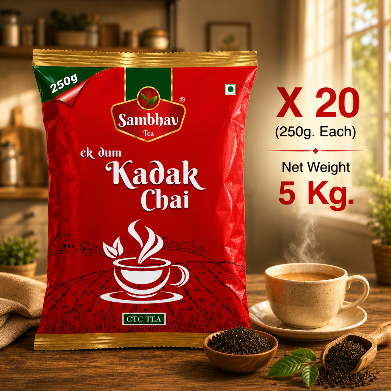 Sambhav Tea Ek Dum Kadak In Pouch (250 gm)