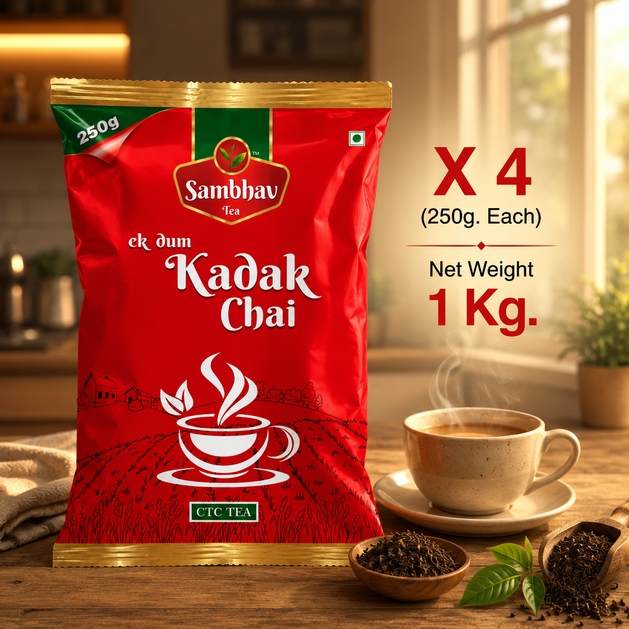 Sambhav Tea Ek Dum Kadak In Pouch (250 gm)
