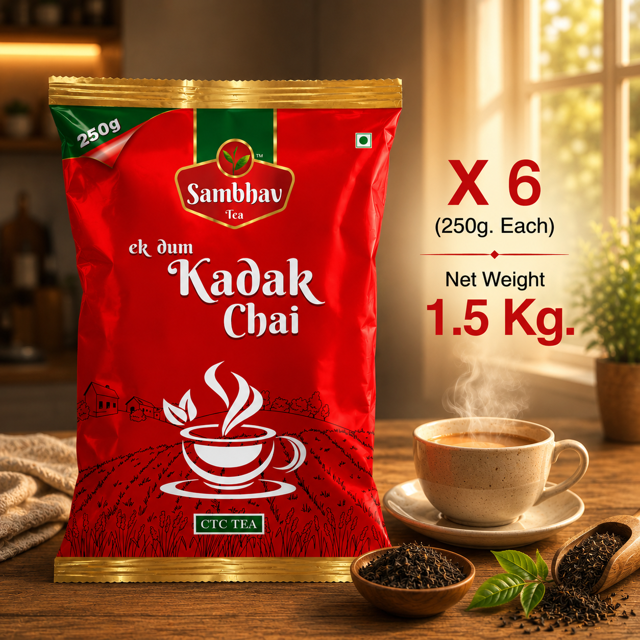 Sambhav Tea Ek Dum Kadak In Pouch (250 gm)