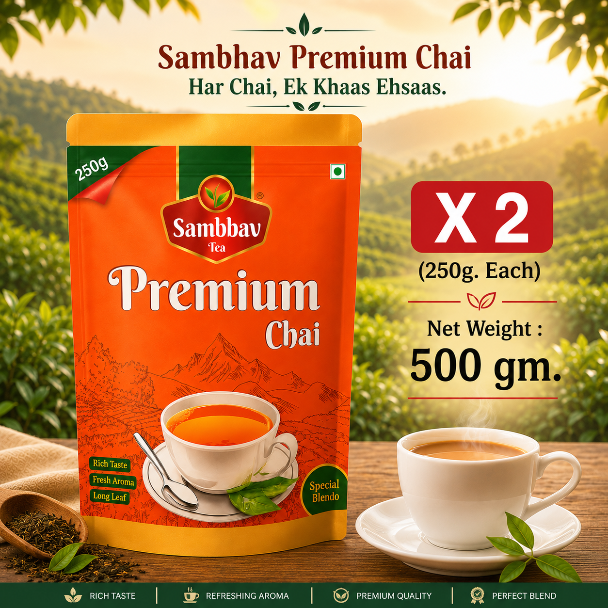 Sambhav Tea Premium In Standee Pouch (250gm)