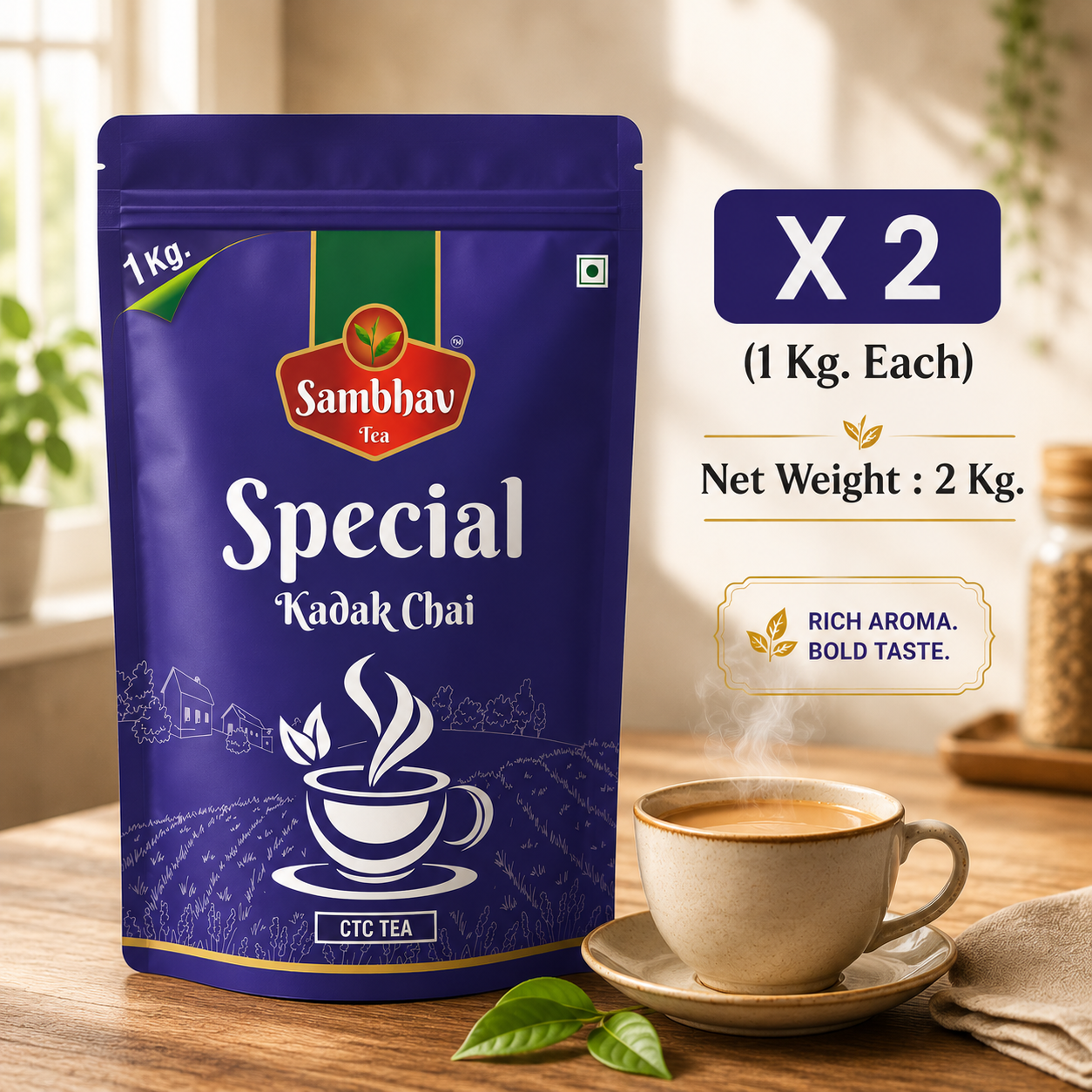 Sambhav Special Kadak Chai (Special Blend) in Standee Pouch (1 kg)