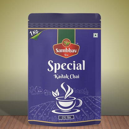 Sambhav Tea Ek Dum Kadak Special Blend In Standee Pouch (1 kg)